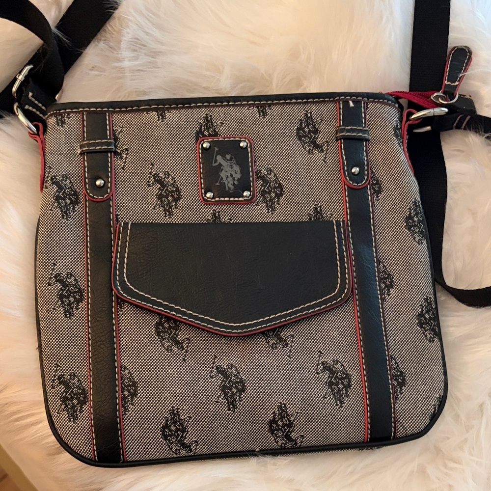 U.S. Polo Assn. Black and Gray Crossbody Bag